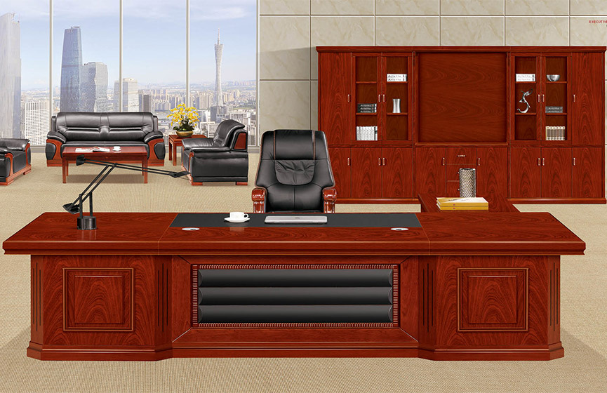 商务办公家具 总裁办公桌 老板桌 实木皮油漆大班台 经理桌