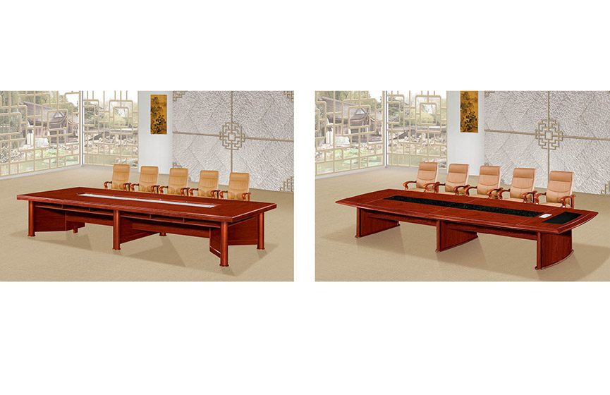 实木会议桌大小型长条桌洽谈培训烤漆油漆办公家具