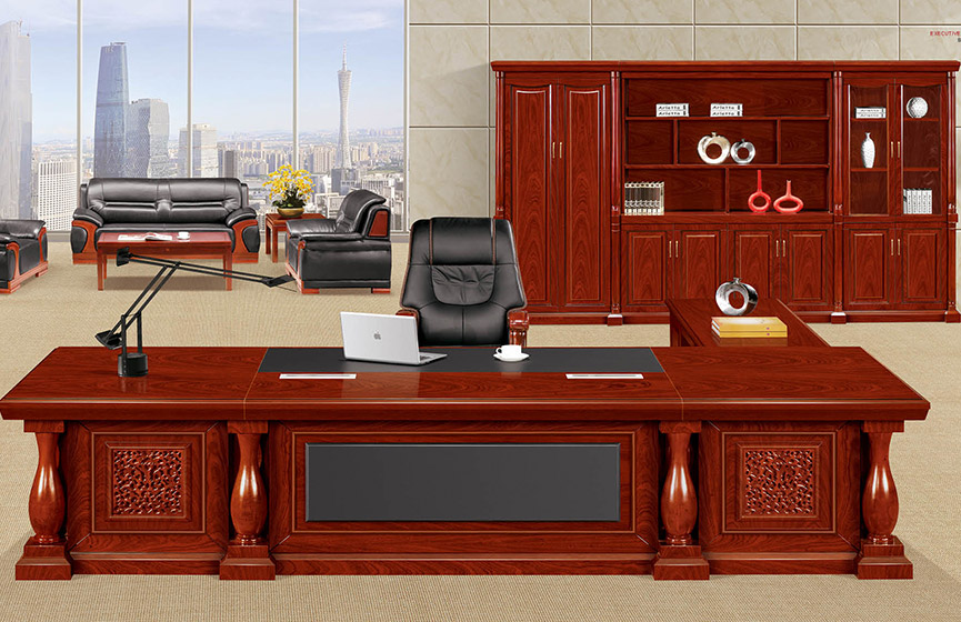 总裁办公桌 老板桌 实木皮油漆大班台 经理桌现货